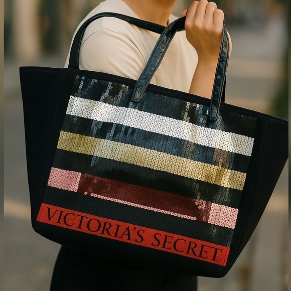 Victoria's Secret Huge Sequin tote bag. Nwt - Picture 1 of 6